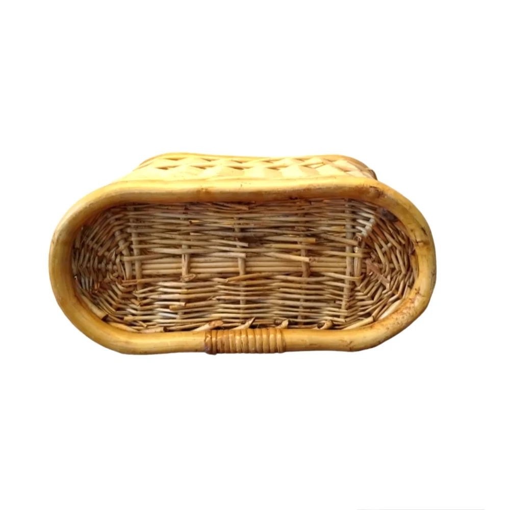 Vintage Woven Bamboo Magazine Rack Basket Lillian Vernon